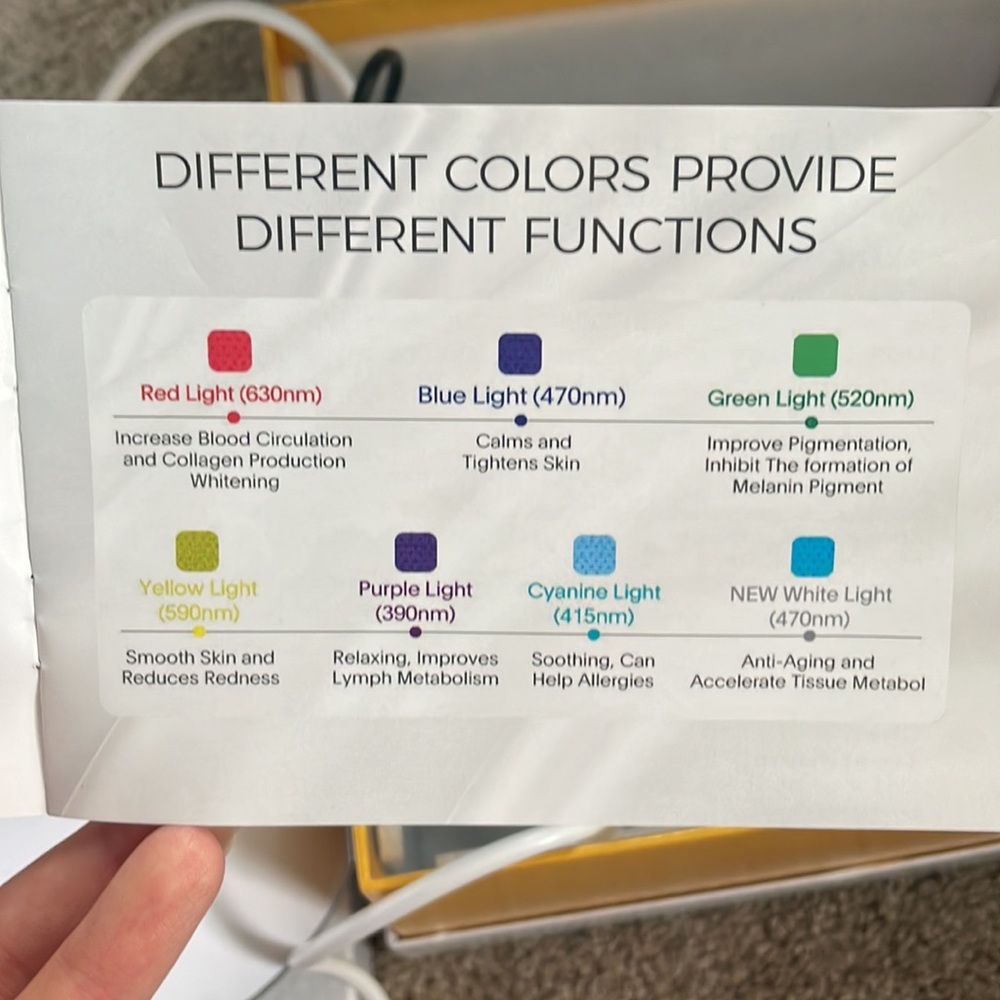 7 Color LED Face Mask- Light Therapy - Picture 12 of 14